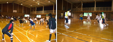 フットサルの試合風景