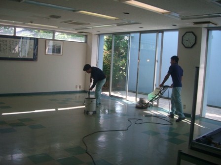 ワックス掛けの様子